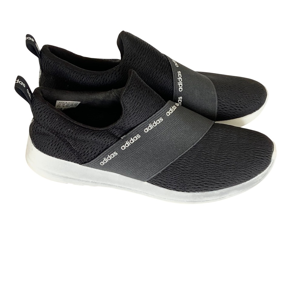 Adidas Cloudfoam Refine Adapt Womens Black White Slip On Shoes DB1339 7.5
